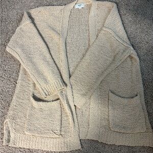 Aerie Cozy Cream Open-Front Sweater
